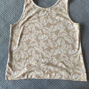 Lands' End Cream Sleeveless Tank Top